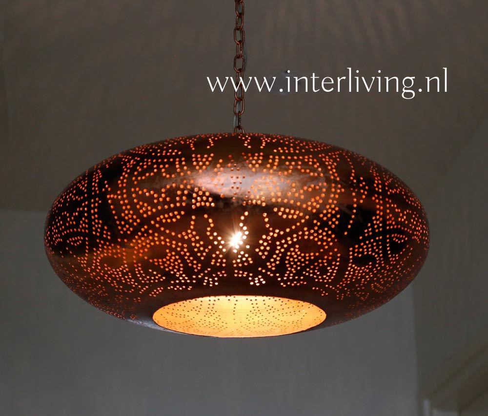 Koperen lamp oosters vintage design ufo model