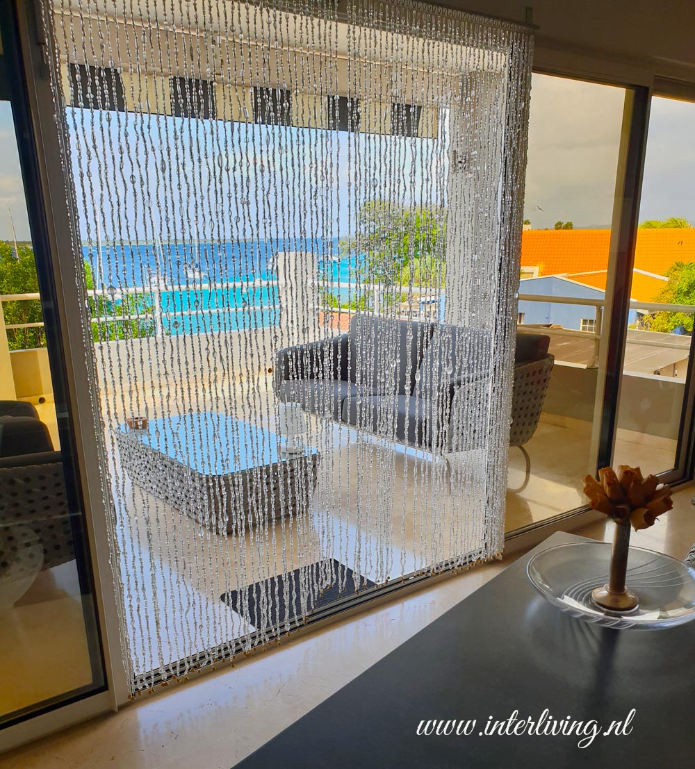 voorbeeld Leer Rubriek Glaskralengordijn op maat, ook mooi voor de schuifpui - raamdecoratie