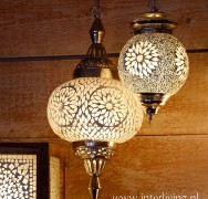 Oosterse hanglamp met transparant glasmozaiek