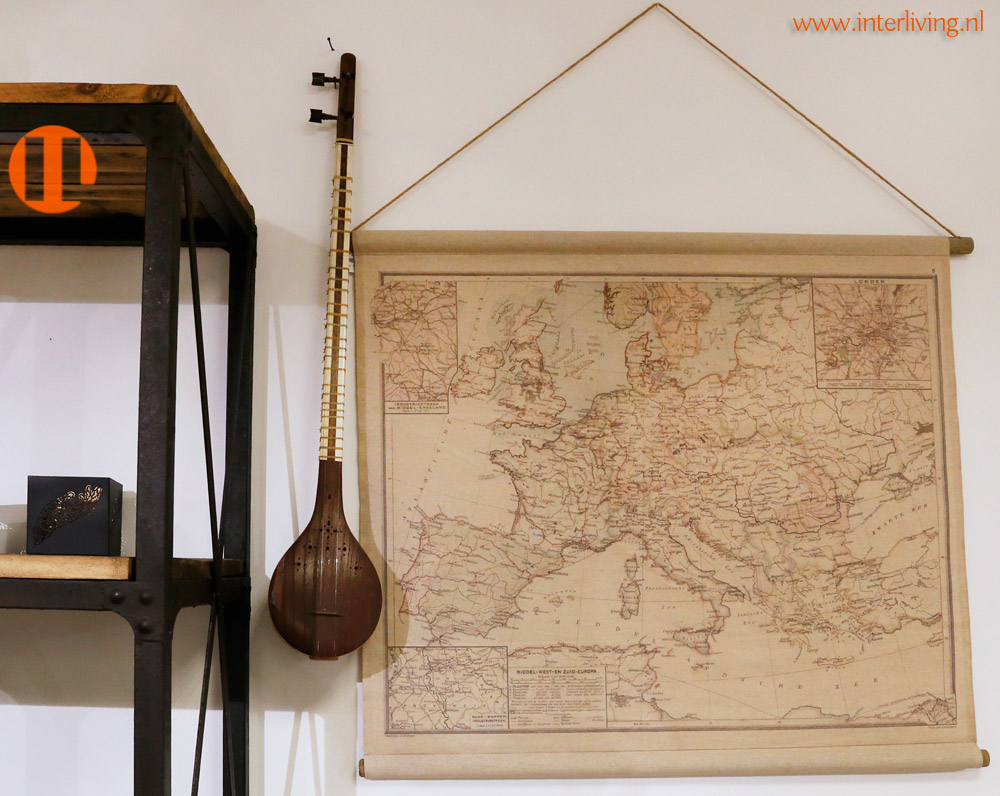 Taalkunde optocht Verlammen antieke wereldkaart, vintage landkaart op canvas of wandpaneel