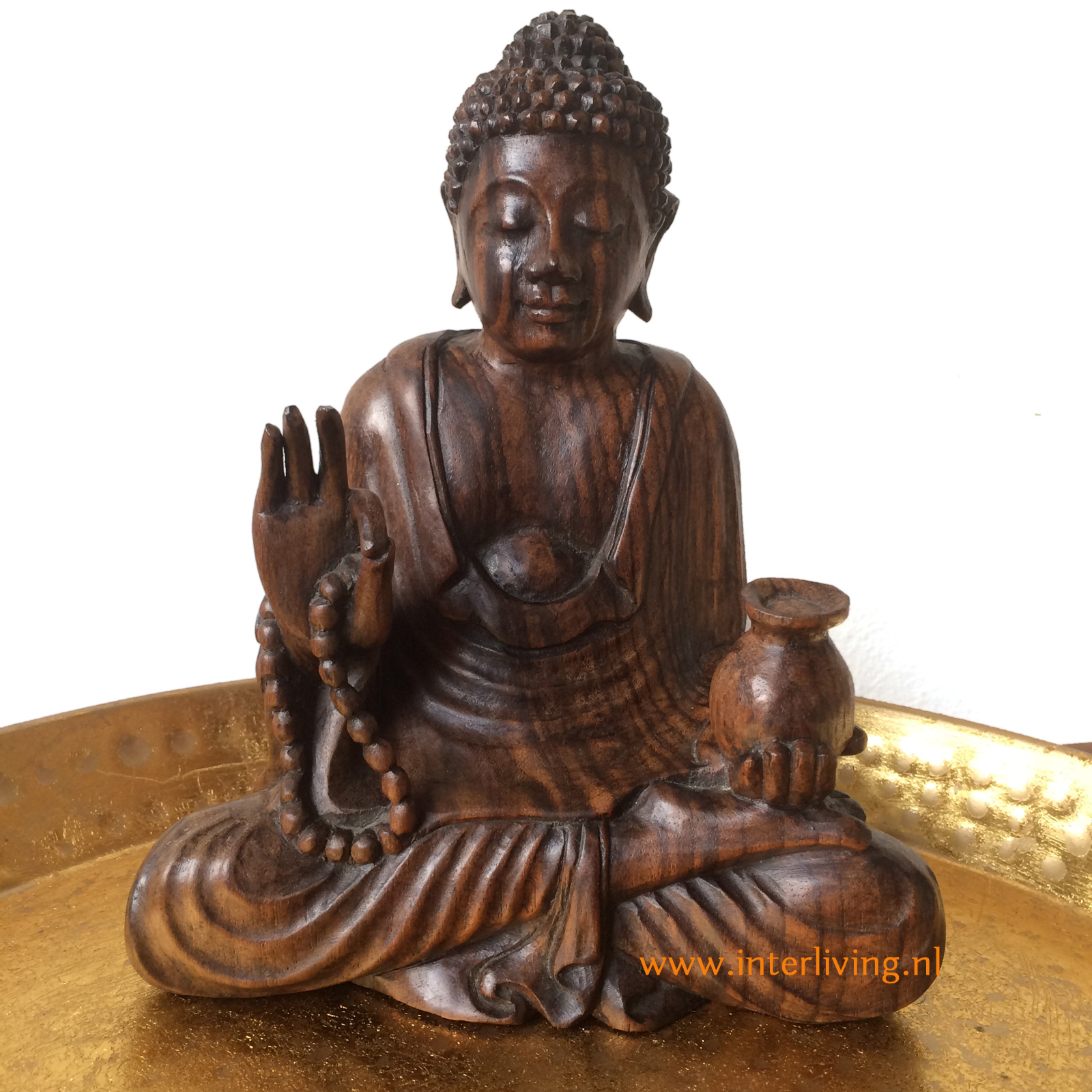 lever Sprong incident Boeddha's van hout - een handgemaakt houten boeddhabeeld - mudra