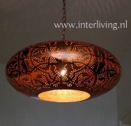 Prachtige vintage koperen hanglamp - model UFO