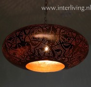 Prachtige vintage koperen hanglamp - model UFO