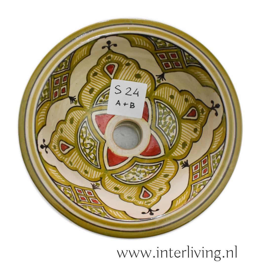 Wasbak beschilderd met patronen