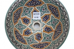 Bohomian waskom voor opbouw. Rond model van keramiek met kleurrijke Marokkaanse patronen