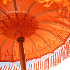 Parasol, handgemaakt uit Bali - kleurrijk rond model met versieringen