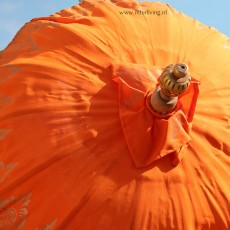 Balinese parasol rond model - zonwering Boho stil met goud