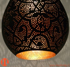 druppel open lamp model- filigrain zwart goud