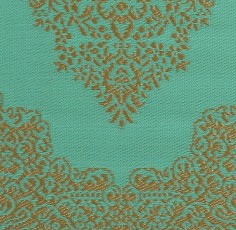 plastic aqua turquoise-brons vloerkleed detail