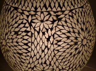 tafellamp transparant glas mozaiek model ei lamp