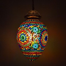 art deco stijl ei lamp gekleurd glas mozaiek