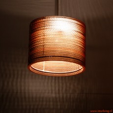hanglamp gerecyclede hanglamp of lampenkap karton bruin