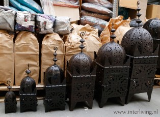 Marokkaanse lantaarns donker metaal Boho candle holder