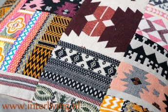 Kussen groot patchwork kelim Marrakech