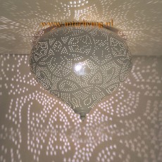 Oosterse witte plafonniere "ui"model plafondlamp filigrain