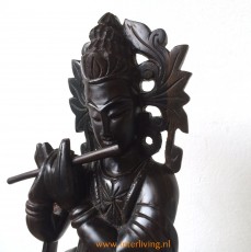 Oosterse houten bodhisavttra - bhagavan of Krishna beeldje