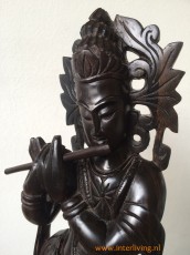 Handgemaakt houten boeddha beeld zwart