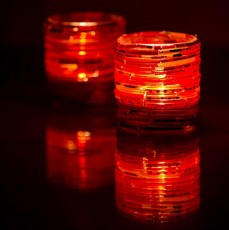 gerecycled glas waxinehouder rood armbandjes india