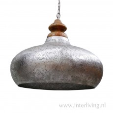 grote industriele open hanglamp vintage zilver