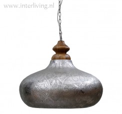 oosterse stijl industriele prachtige hanglamp vintage zilver gaatjes patronen
