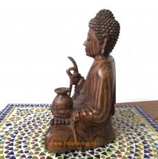 Betekenis zittend boeddha beeld met mudra hand