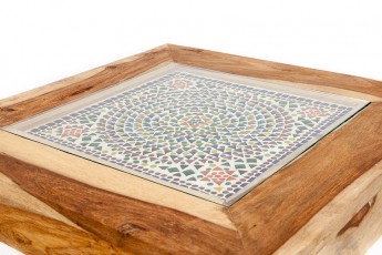tafelblad op maat met gekleurd glasmozaïek