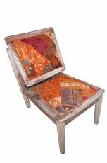 stoel patchwork oranje