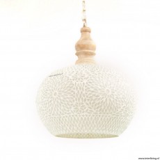 landelijk woonstijl idee hanglamp witte bol glas