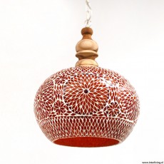 ibiza woonstijl idee hanglamp rood tinten glas