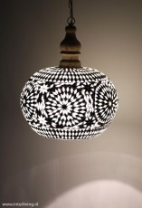 stoer design lamp bol van zwart wit glas