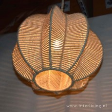 lamp van gewoven jute - pompoen vorm