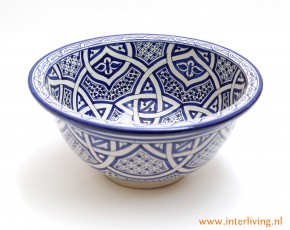 Mediterrane-waskom-blauw-wit-patronen-opbouwwasbak-aardewerk-wasbak-handgemaakt-geschilderde-patronen-Marrokkaanse-stijl