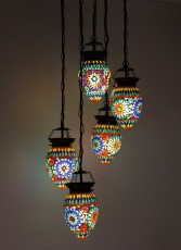 5 bollen lamp multi colour