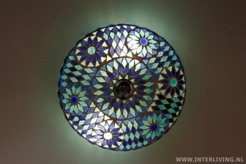 mozaïek plafondlamp 25 cm blauw turks ontwerp 7