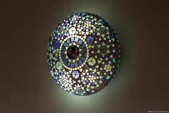 mozaïek plafondlamp 25 cm blauw 4