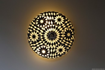 mozaïek plafondlamp 25 cm zwart wit Turks ontwerp 1 