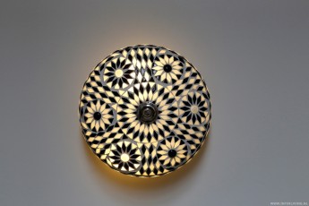 mozaïek plafondlamp 25 cm zwart wit Turks ontwerp  4