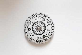 mozaïek plafondlamp 25 cm zwart wit Turks ontwerp 6