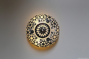 mozaïek plafondlamp 25 cm zwart wit Turks ontwerp 8