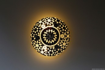mozaïek plafondlamp 25 cm zwart wit Turks ontwerp 10