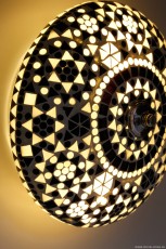 mozaïek plafondlamp 25 cm zwart wit Turks ontwerp 12