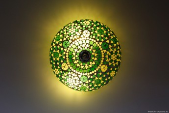 Indiaas glasmozaïek plafondlamp 25 cm groen 