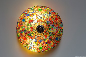 glasmozaïek plafondlamp multi colour met kralen (armbandjes) - 25 cm