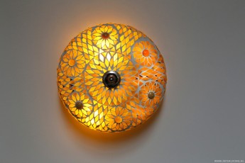 mozaïek plafondlamp 25 cm bruin turks ontwerp 2