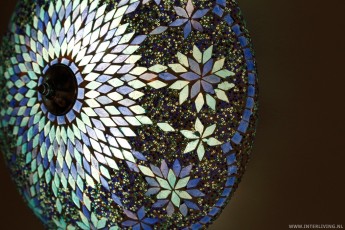 plafonniere 38 cm mozaiek blauw beads
