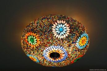 plafonnière 38 cm mozaïek multi colour turkish design glaskralen 3