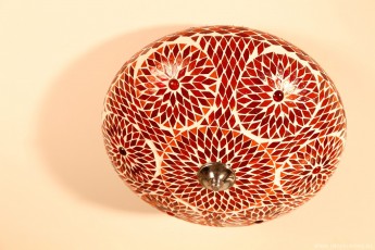 plafonnière 38 cm mozaïek rood oranje turkish design 7