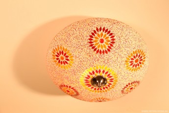 plafonnière 38 cm mozaïek rood oranje turkish design glaskralen 5