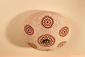 plafonnière 38 cm mozaïek rood oranje turkish design glaskralen 6