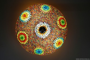 plafonnière 50 cm mozaïek multi colour turkish design glaskralen 9